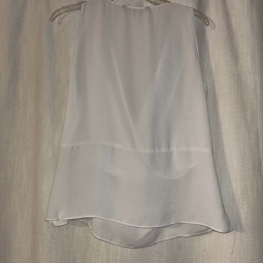 Zara Basic Collection White Asymmetrical Draped V… - image 6